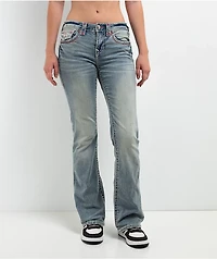 True Religion Becca Super T Applique Petal Bloom Bootcut Jeans