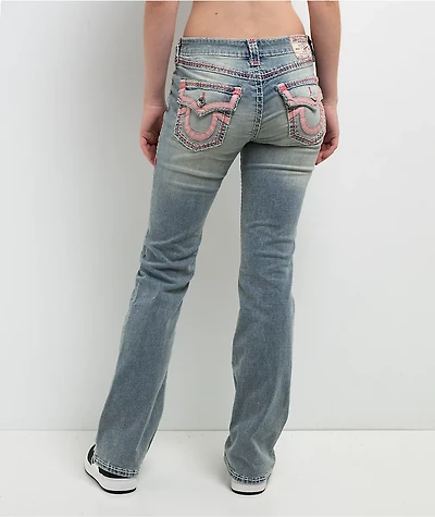 True Religion Becca Super T Applique Petal Bloom Bootcut Jeans