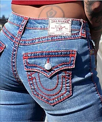 True Religion Becca Super T California Poppy Mid Rise Bootcut Jeans