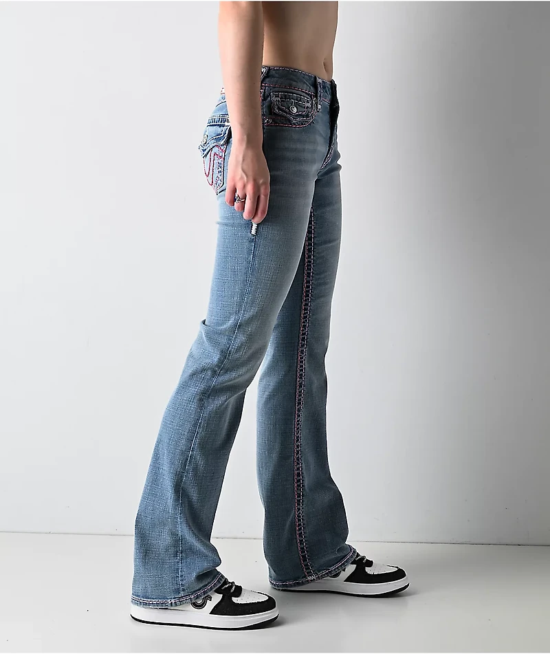 True Religion Becca Super T Champagne Glow Blue Wash Bootcut Jeans