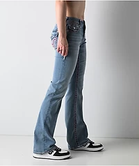 True Religion Becca Super T Champagne Glow Blue Wash Bootcut Jeans