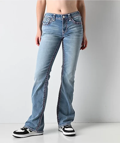 True Religion Becca Super T Champagne Glow Blue Wash Bootcut Jeans