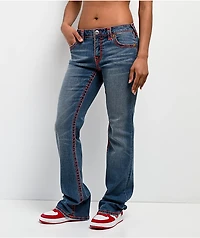 True Religion Becca Super T Laguna Tide Mid Rise Bootcut Jeans