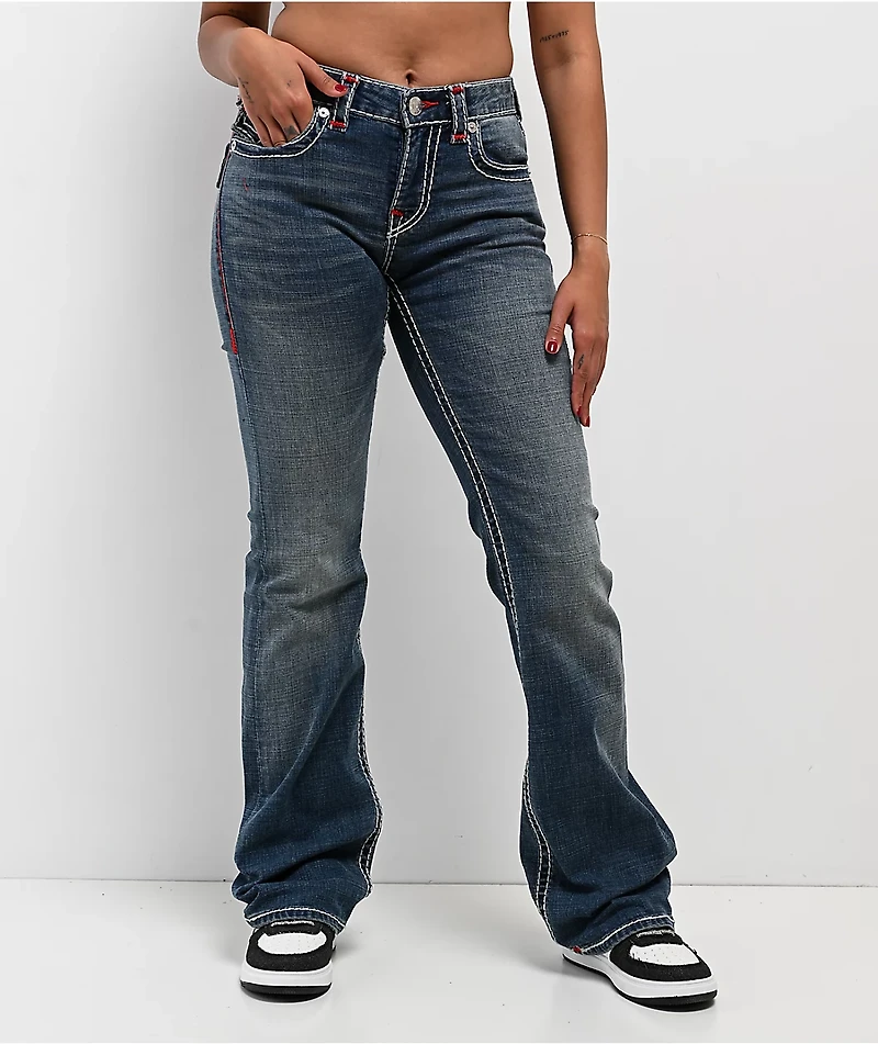 True Religion Becca Super T Orchid Breeze Mid Rise Bootcut Jeans