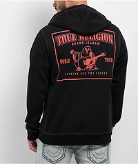 True Religion Big T Black & Red Zip Hoodie