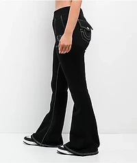 True Religion Big T Black Flare Sweatpants