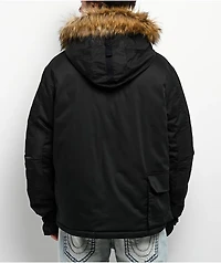 True Religion Big T Black Parka Jacket