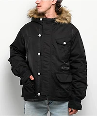True Religion Big T Black Parka Jacket