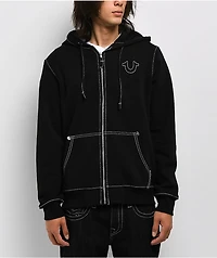 True Religion Big T Black Zip Hoodie