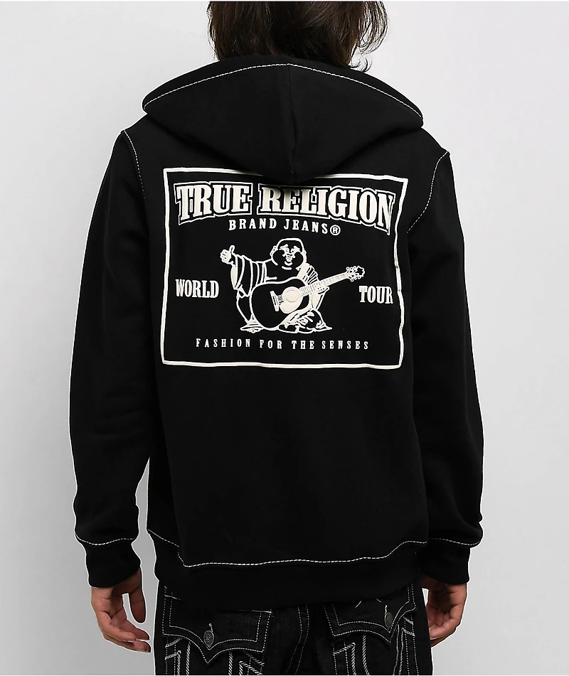True Religion Big T Black Zip Hoodie
