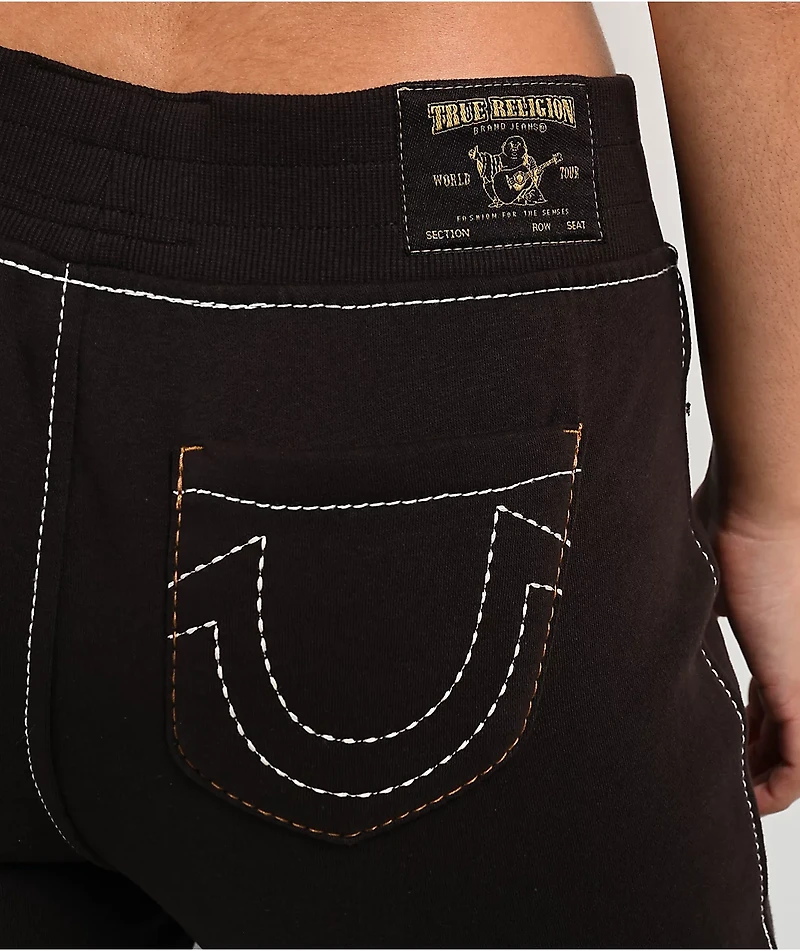 True Religion Big T Brown Low Rise Flare Sweatpants