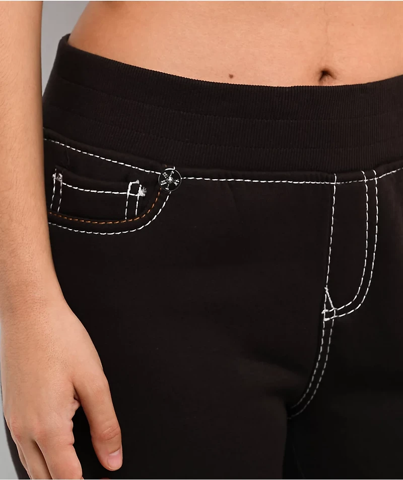 True Religion Big T Brown Low Rise Flare Sweatpants