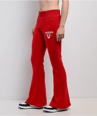True Religion Big T Crystal Wing Barbados Cherry Flare Sweatpants