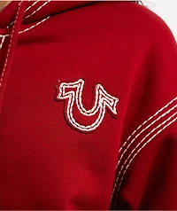 True Religion Big T Horseshoe Red Zip Hoodie