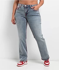 True Religion Billie Big T California Poppy Mid Rise Jeans