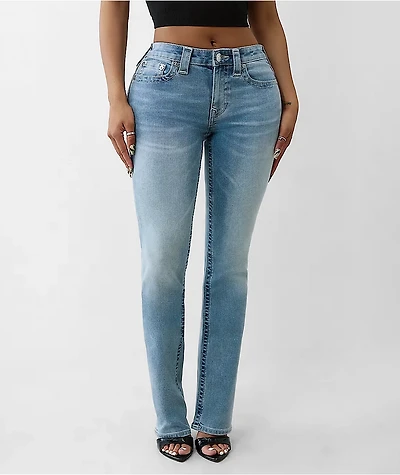 True Religion Billie Peak Spot Wash Straight  Leg Jeans