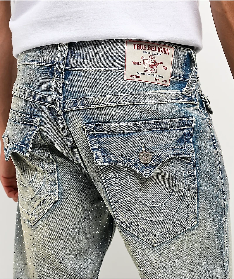 True Religion Billy Big T Rhinestone Grey Wash Bootcut Jeans