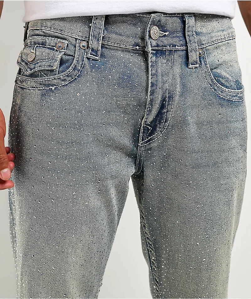 True Religion Billy Big T Rhinestone Grey Wash Bootcut Jeans