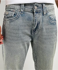 True Religion Billy Big T Rhinestone Grey Wash Bootcut Jeans