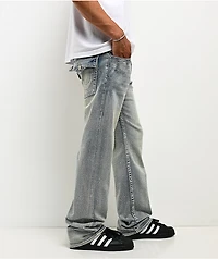 True Religion Billy Big T Rhinestone Grey Wash Bootcut Jeans