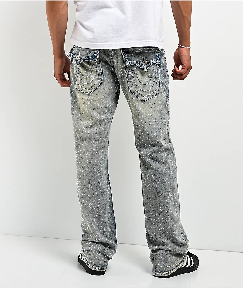 True Religion Billy Big T Rhinestone Grey Wash Bootcut Jeans