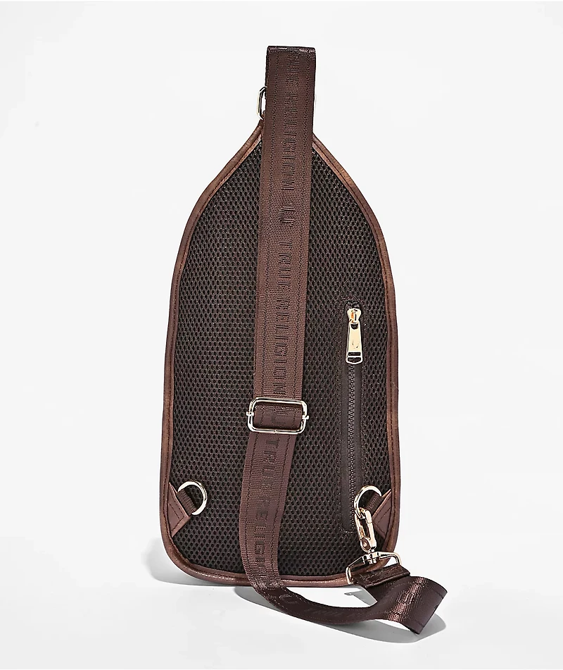 True Religion Billy Brown Cow Print Crossbody Bag