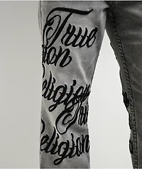 True Religion Billy Embroidered Grey Wash Bootcut Jeans