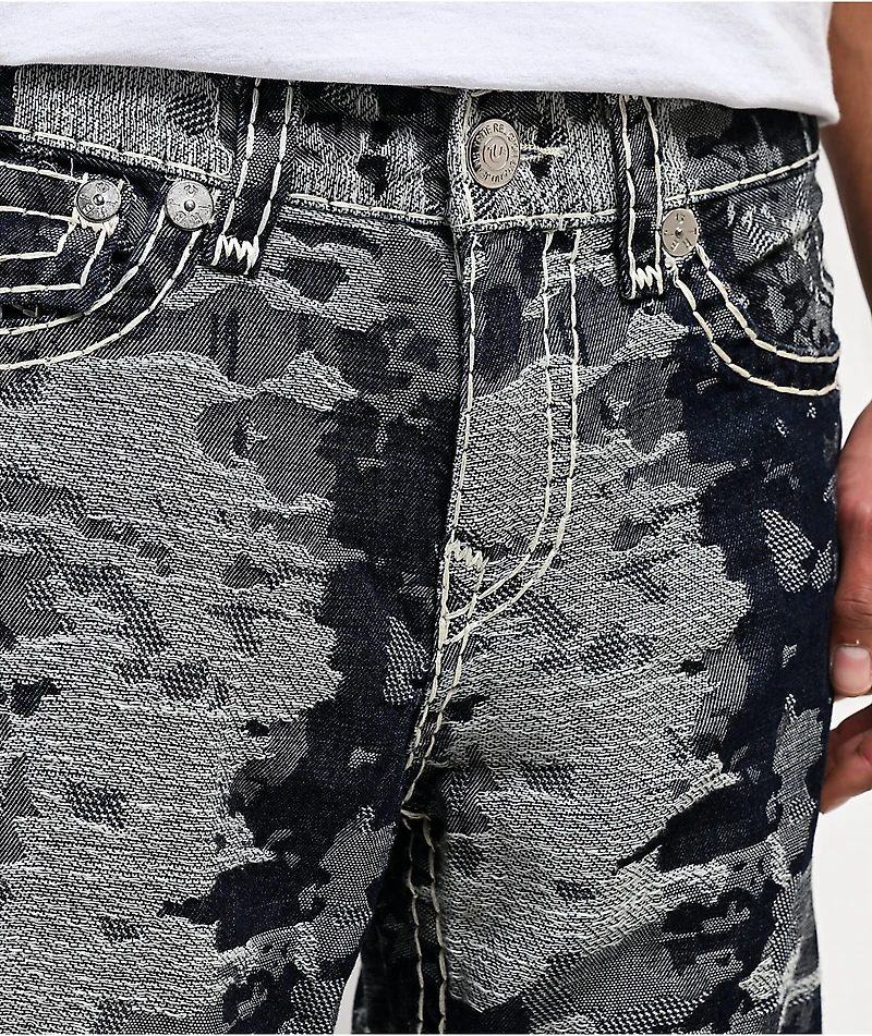 True Religion Billy Jacquard Stacked Body Wash Bootcut Jeans