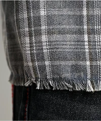 True Religion Bleached Horseshoe Plaid Cobalt Wash Flannel Shirt