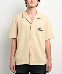True Religion Blooms Knit Bleached Sand Camp Shirt