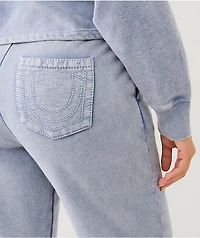 True Religion Blue Fog Wash Straight Leg Sweatpants