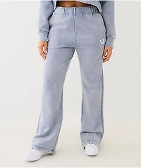 True Religion Blue Fog Wash Straight Leg Sweatpants