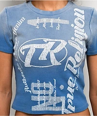 True Religion Blue Wash Ribbed T-Shirt