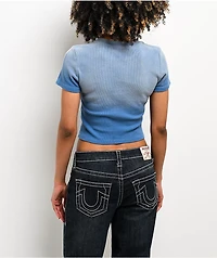True Religion Blue Wash Ribbed T-Shirt