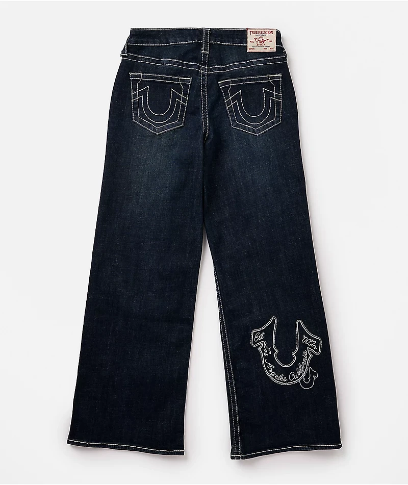 True Religion Bobbi Big T Mid Rise Ice Meadow Blue Wash Baggy Jeans