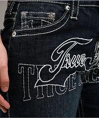 True Religion Bobbi Big T Mid Rise Ice Meadow Blue Wash Baggy Jeans