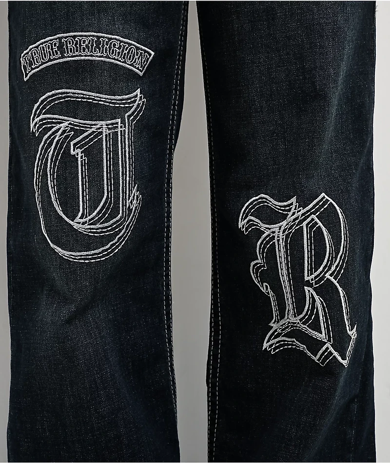 True Religion Bobbi Big T Mid Rise Ice Meadow Blue Wash Baggy Jeans