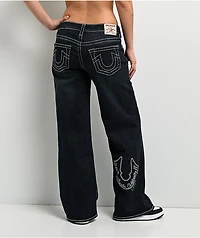 True Religion Bobbi Big T Mid Rise Ice Meadow Blue Wash Baggy Jeans