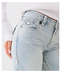 True Religion Bobbi Super T Applique Luna Wide Leg Jeans