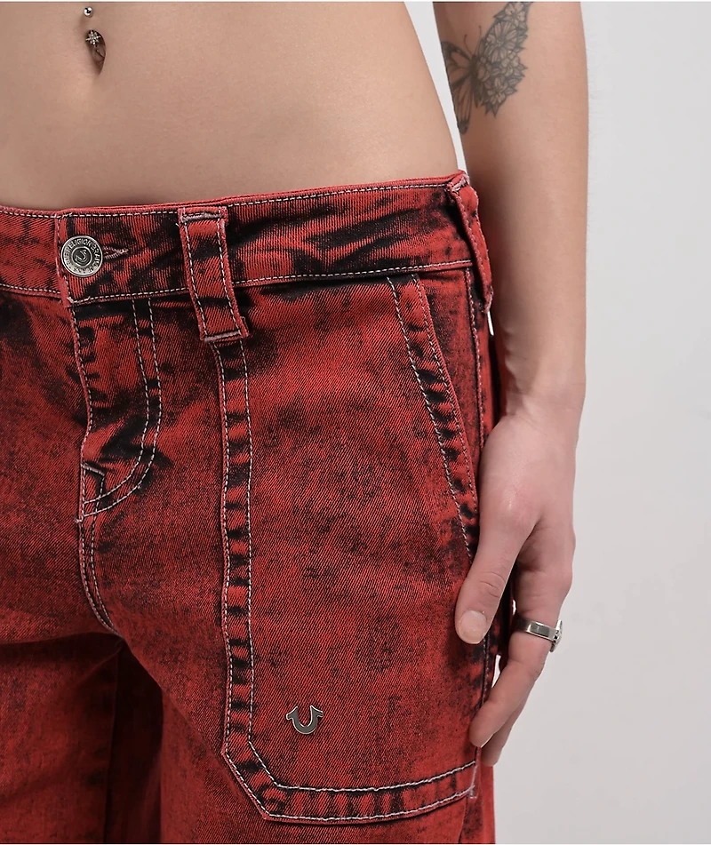 True Religion Bobbi Trv Red Baggy Cargo Pants