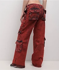 True Religion Bobbi Trv Red Baggy Cargo Pants