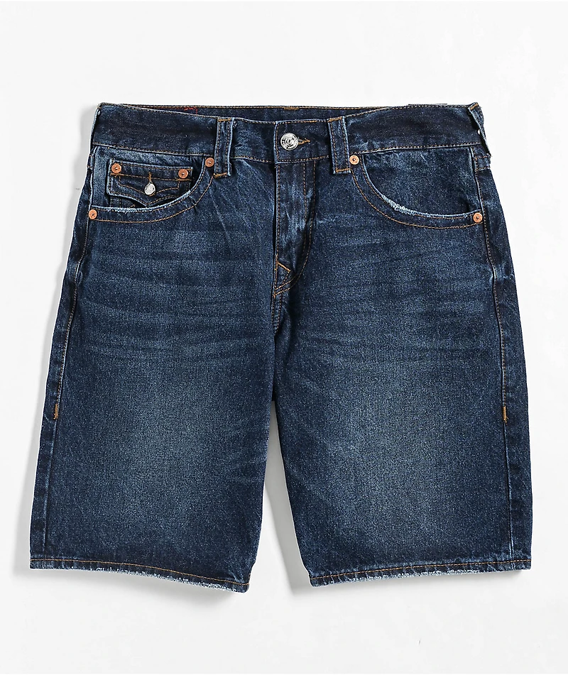 True Religion Bobby Dark Blue Relaxed Baggy Denim Shorts