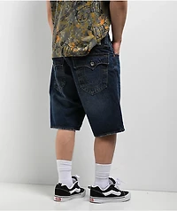 True Religion Bobby Dark Blue Relaxed Baggy Denim Shorts