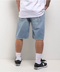 True Religion Bobby Frayed Blue Wash Shorts