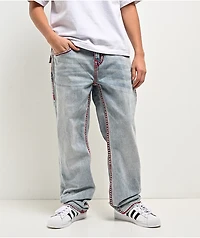 True Religion Bobby Super T Flap Playmaker Faded Indigo Wash Baggy Jeans