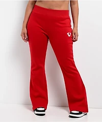 True Religion Branded Red Bootcut Sweatpants