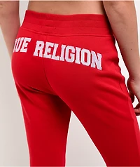 True Religion Branded Red Bootcut Sweatpants