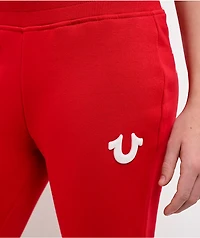 True Religion Branded Red Bootcut Sweatpants