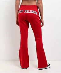 True Religion Branded Red Bootcut Sweatpants