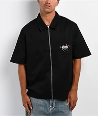 True Religion Buddha Black Zip Work Shirt